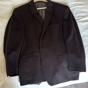 48R Brown Calvin Klein Sportcoat 100% Cashmere
